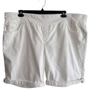 Gloria Vanderbilt Slimming Bermuda Shorts Womens Plus Sz 24W White Stretch Denim